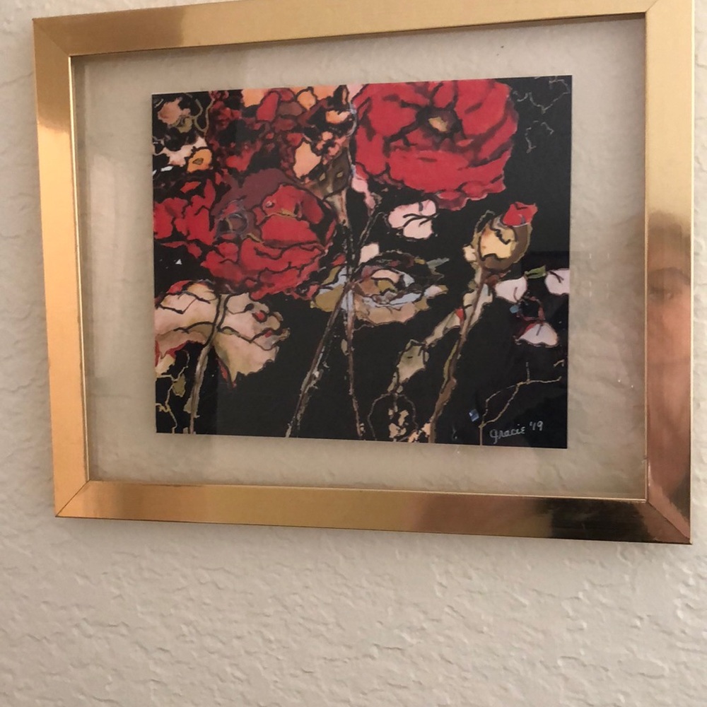 Framed artwork done by seller/ watercolor/marker